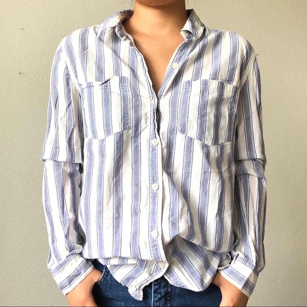 Striped button down
